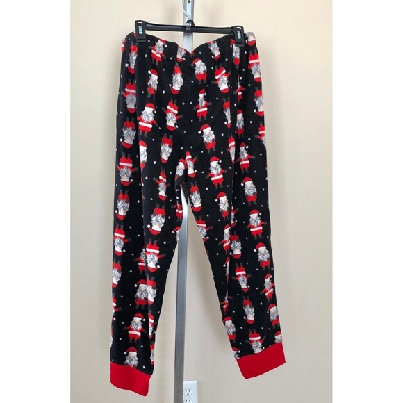 JAMMIES FOR YOUR FAMILIES SIZE L MEN'S 2 PIECES SLEEP SET SANTA GRAPHIC BLACK 94 - Picture 10 of 12